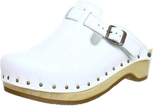 Berkemann Riemen-Toeffler, Zuecos Unisex Adulto, Blanco, 43 1/3 EU