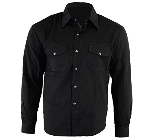 Bikers Gear Australia - Camisa protectora de franela para motocicleta con forro de aramida negro negro xx-large