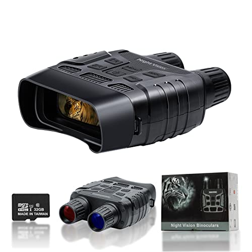 Binoculares de visión Nocturna Alcance de Caza infrarrojo Digital HD, Imagen 1080Py Video 720Py cámara IR de Pantalla LCD de 2.31"en 400m para Vida Salvaje (Incluye una Tarjeta TF de 32GB)