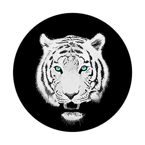 Blanco Siberiano Tigre Wildlife Art PopSockets PopGrip Intercambiable