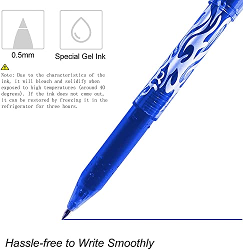 Bolígrafo de gel borrable, bolígrafo de gel líquido ariel-gxr de 0,5 mm, bolígrafo de secado rápido con borrador para niños, estudiantes y adultos, paquete de 8 colores