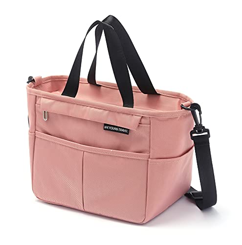 Bolsa térmica Porta Almuerzo, Bolsa Termica Comida Trabajo Porta Alimentos Isotermica Fiambrera Iris Nevera Portatil Desayuno Almuerzo, Lunch Bag para picnic / escuela / oficina (Rosado)