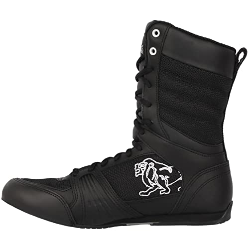 Botas de boxeo para mujer Lonsdale, calzado deportivo de cordones de corte medio, color Negro, talla 5 UK