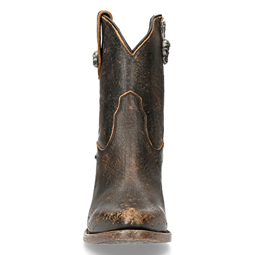 Botas vaqueras de mujer Tejanas Altas Western Cowboy Vintage Marrón Moka NEW ROCK Brown Woman Boots Texas M.WSTM006-S2 (numeric_39)