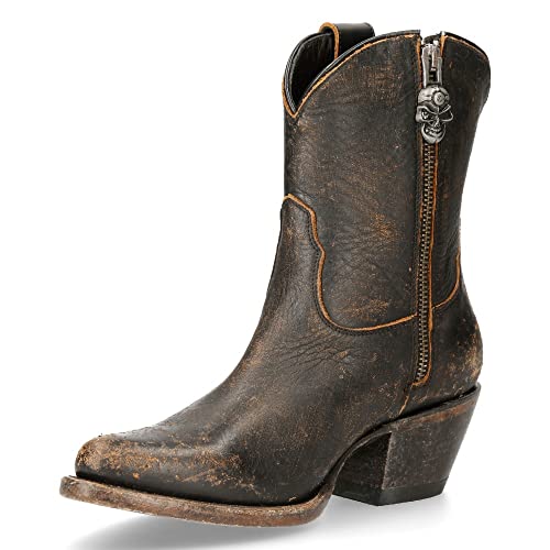 Botas vaqueras de mujer Tejanas Altas Western Cowboy Vintage Marrón Moka NEW ROCK Brown Woman Boots Texas M.WSTM006-S2 (numeric_39)