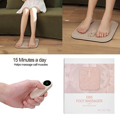 Brrnoo EMS - Masajeador de pies eléctrico para masaje de pies, reducción de la fatiga que favorece la circulación de la correa, diseño ergonómico USB portátil recargable