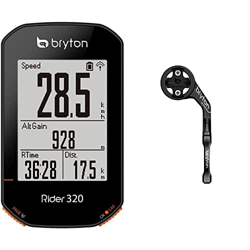 Bryton Rider 320 E Ciclocomputador, Unisex Adulto, Negro + Soporte GPS Sport Mount, Negro