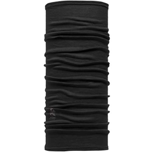 Buff Solid Tubular Lana Merino Lightweight, Unisex niños, Negro, 22.5 cm