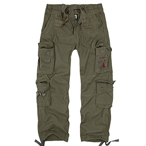 bw-online-shop Squad Vintage - Pantalones cargo para hombre verde oliva 34W x 32L