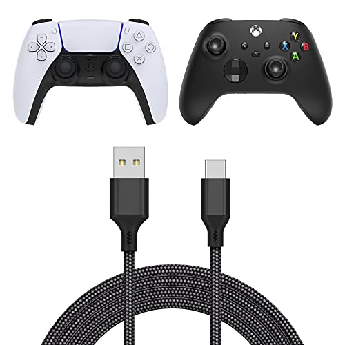 Cable de carga para Xbox Series X/Series S, cable de carga rápida USB tipo C, cable de carga rápida, con controladores Sony PS5 de doble sentido, Switch Lite/Switch- 16 pies
