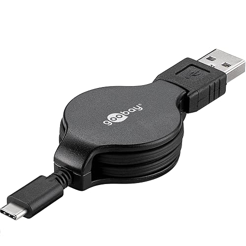 CABLEPELADO Cable usb retractil 0.75 M Negro (USB C)