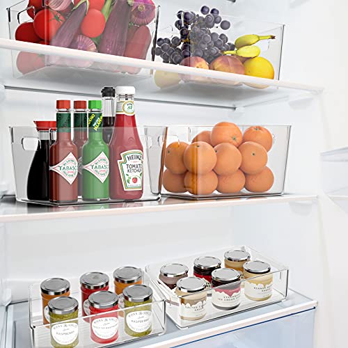 Calm Cozy Organizador frigorifico Juego de 6 (4 Grandes, 2 pequeños) Organizador de despensa, Organizador Nevera para la Cocina,Despensa,Armarios,Encimeras y Refrigerador