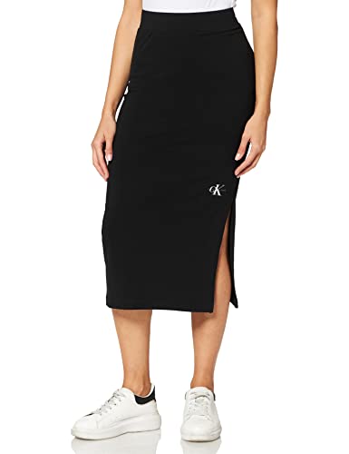 Calvin Klein Jeans Micro Monogram Knit Tube Skirt Falda, CK Black, 36 para Mujer