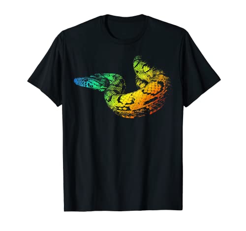 Camisa colorida de la vendimia del arco iris, lindos amantes de la serpiente del maíz Camiseta