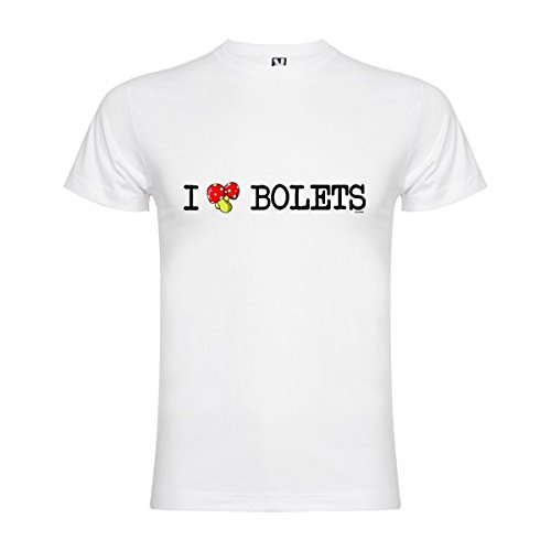 Camiseta Catalunya I Love Bolets Manga Corta Hombre Blanco M