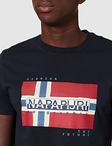 Camiseta de manga corta para hombre Napapijri SILO, azul marino, L