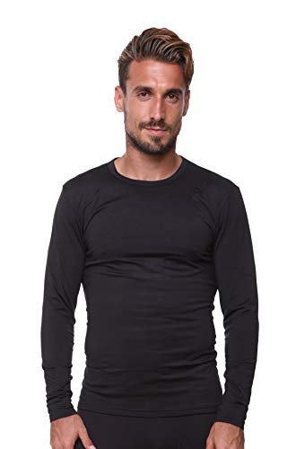 Camiseta térmica para Hombre, Capa Base, Interior de Forro Polar Suave, Ligero y cálido