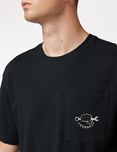 Carhartt Maddock Strong Graphic Pocket Short-Sleeve T-Shirt Camiseta, Black, S para Hombre