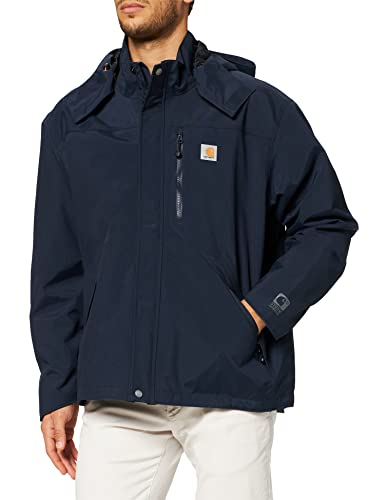 Carhartt Shoreline Jacket Abrigo para lluvia para Hombre, Azul (Navy), L