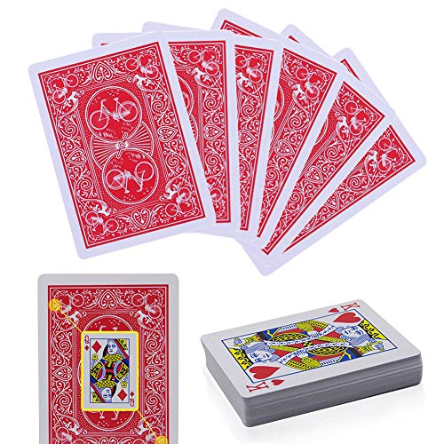 Cartas mágicas marcadas – Trucos mágicos secretos de póquer marcadas – Adulto ver a través y perspectiva póquer juguetes mágicos (1 juego, rojo)