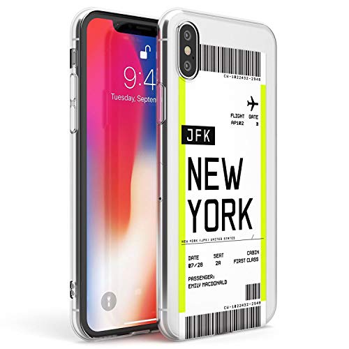 Case Warehouse embarque Personalizada Bono de Entrada: Nueva York Slim Funda para iPhone XR TPU Protector Ligero Phone Protectora con Personalizado Viajero Pasión