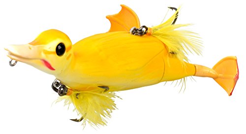 Cebo en forma de pato para pesca 3D Suicide Duck Wobbler de Savage Gear para pescar lucios y siluros, amarillo
