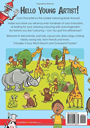 CHARLOTTE’S Cool Characters Colouring Book - Three books in one, spot the difference, trace and colour: An amazing personalised fun colouring book designed for young growing imaginations.