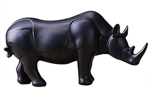 CHHD Escultura de Rinoceronte Negro nórdico, Adornos de Feng Shui, artesanías de Resina, Rinoceronte Negro Creativo, decoración para el hogar y la Oficina, Regalos