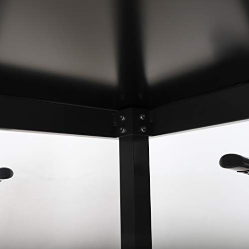Chicreat - Mesa de aluminio y cristal para jardín, 90 x 90 x 74 cm (negro y gris)