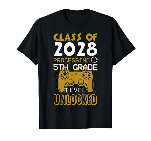 Clase de 2028 5to grado desbloqueado divertido primer día juego Camiseta