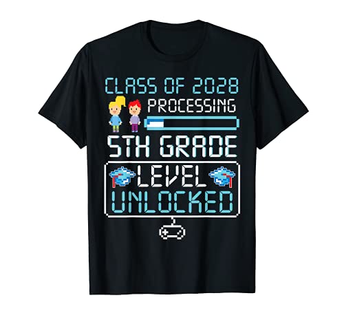 Clase de 2028 5to grado nivel desbloqueado divertido juego Camiseta