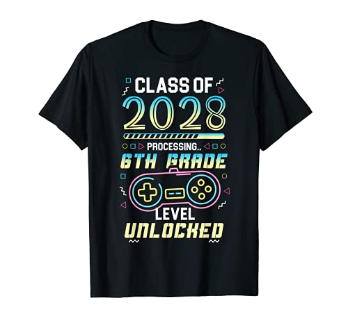 Clase De Juegos 2028 Nivel De 6to Grado Desbloqueado De Volver A La Escuela Camiseta