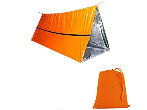 CMLLING Tienda de campaña de emergencia, 1 persona, refugio de supervivencia para camping y senderismo al aire libre (naranja)