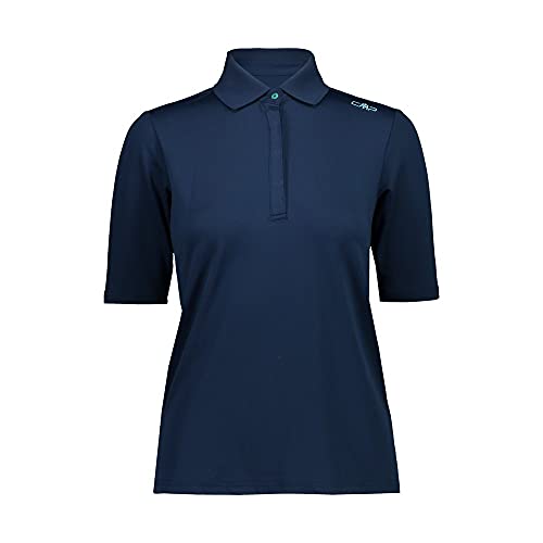 CMP 30T5026 Camiseta de Mujer Piquet Polo Sport Outdoor, Azul, 40, Turquesa