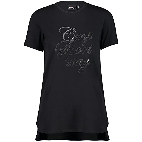 CMP Camiseta de algodón Modal para Deporte, para niña, Niñas, Camiseta de algodón Modal Sport Way, 31D4656, Negro, 42