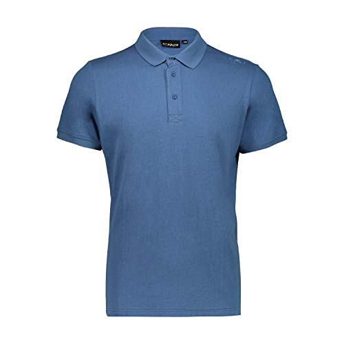 CMP T-Shirt In Cotone E Lino con Protezione UPF 40 Camiseta, Hombre, Denim, 48