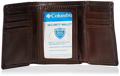 Columbia Cartera de Seguridad con Bloqueo RFID Plegable, Relieve marrón, Talla única para Hombre