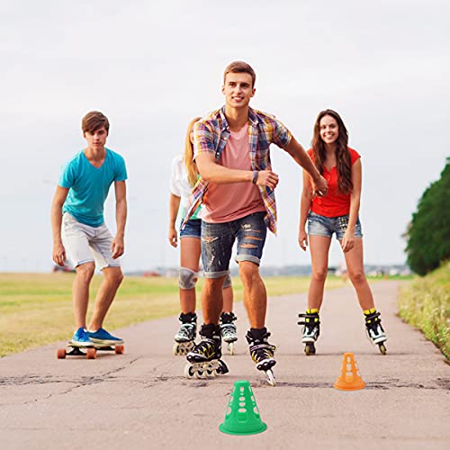 Cono de Tráfico Plástico,Forreen 40 Piezas Conos de Slalom Conos Deportivos Conos de Patinaje sobre Obstáculos de Patinaje sobre Ruedas para Niños Deportes Adiestramiento canino,5 Colores