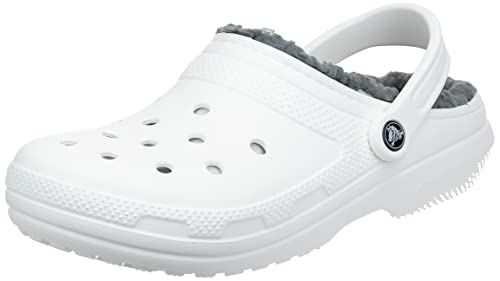 Crocs Classic Lined Clog, Zuecos Unisex Adulto, White/Grey, 38/39 EU