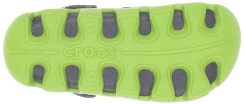 Crocs Duet Sport Clog - Zuecos de material sintético unisex, color Gris (Graphite/Volt Green), 43-44 EU