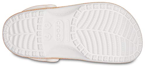 Crocs Men's Women's Classic Sparkly Clog | Metallic and Shoes, Obstruccin Unisex Adulto, Naranja Sorbet Glitter, 45/49 EU