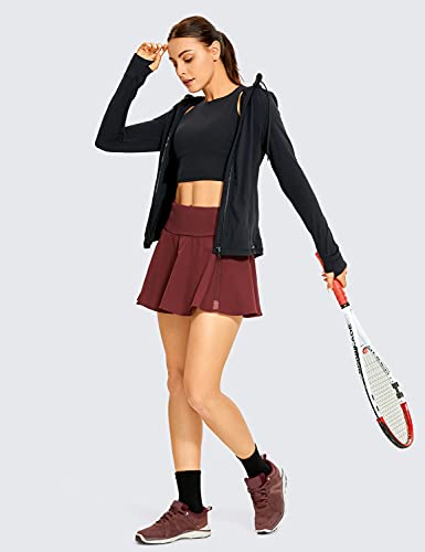 CRZ YOGA Falda de Tenis Pantalón Corto Deportivo Skorts de Golf para Mujer Noctilucencia Rojo 36