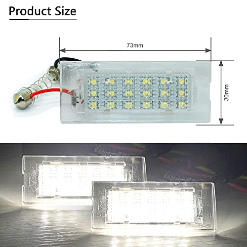 D-Lumina Luces de matrícula Bombillas LED Lámparas de matrícula traseras B-MW X5 E53 X3 E83 03-09, paquete de 2