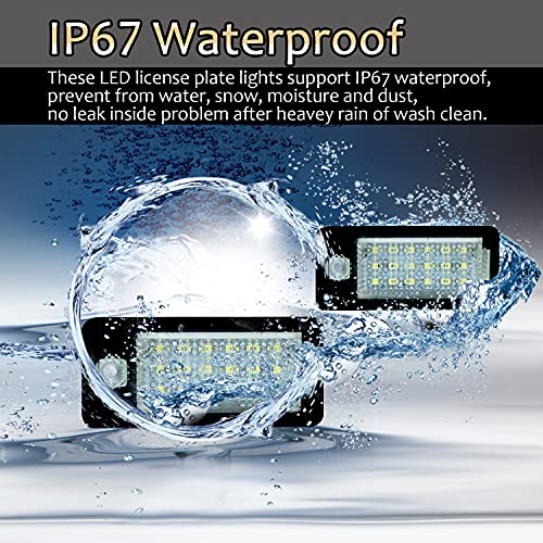 D-Lumina Luces de matrícula Bombillas LED Lámparas de matrícula traseras compatibles con Q7 A3 S3 A4 S4 RS4 A6 C6 S6 RS6 A8 S8, paquete de 2