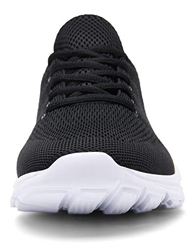 DAFENP Zapatillas de Running para Hombre Mujer Zapatos para Correr y Asfalto Aire Libre y Deportes Calzado Ligero Transpirable (A Negro, Numeric_41)