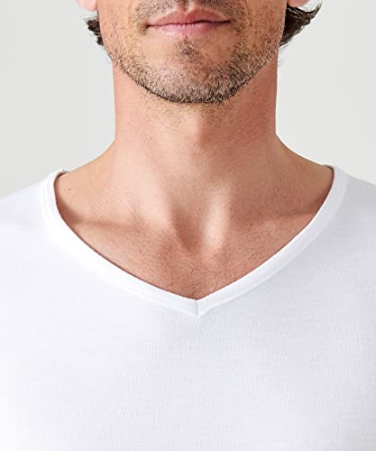 Damart Camiseta con Cuello en V y Malla Interlock Thermolactyl Grado 3 térmica, Blanc (Blanc), L para Hombre