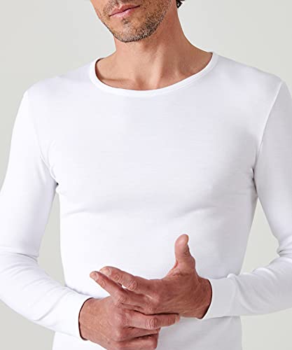 Damart T-Shirt Manches Longues Maille Interlock Ropa Interior, Blanco, XL para Hombre