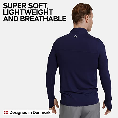DANISH ENDURANCE Men's Half Zip Long Sleeved Shirt 1 Pack L Navy 1-Pack