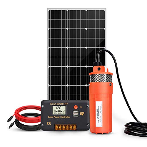 DCHOUSE Solar Pozo Bomba Kit, 12V Solar Agua Bomba+150W Solar Panel Kit + 20A Carga Controlador, Pozo, Riego, llenado Agua Tanque, Entrega en 2 Paquetes