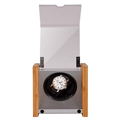 DFJU Relógio Winder Relógio Mecânico de Madeira Caixa de Bobinagem Luz Doméstica Agitador Automático de Luxo Mini Relógio Armazenamento Suporte de Tela Rotativa Relógio